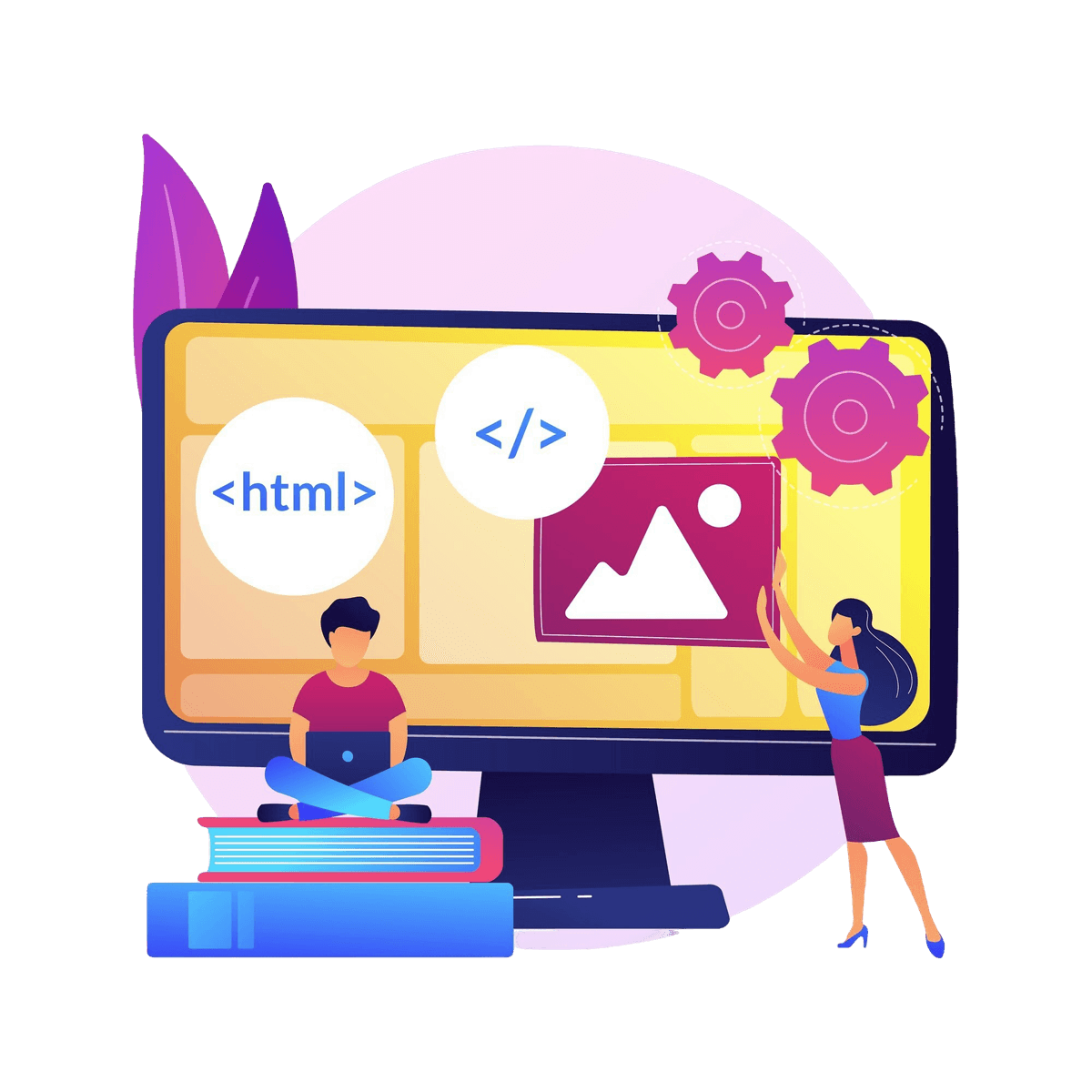 Custom web development services illustration